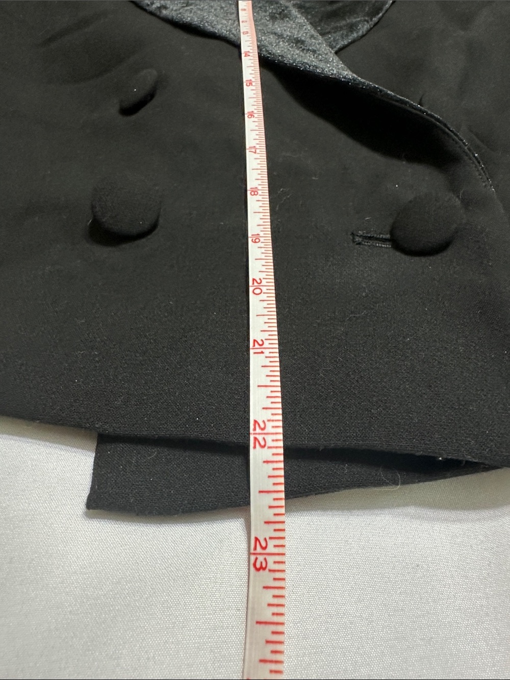 GB Black Cropped Double Breasted Velvet Lapel Blazer Size L - Picture 11 of 13